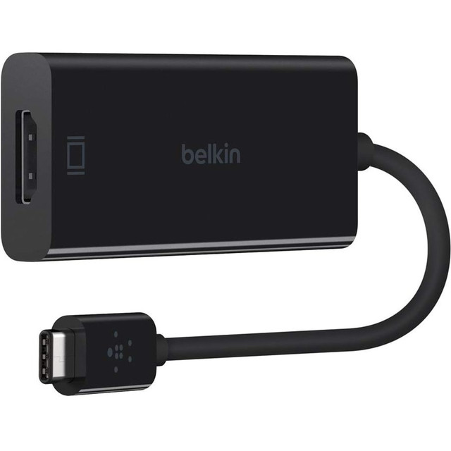 BELKIN, INC. F2CU038BTBLK Belkin USB-C to HDMI Adapter (USB Type-C) - 1 x USB Type C - Male - 1 x HDMI Digital Audio/Video - Female - 4096 x 2160 Supported