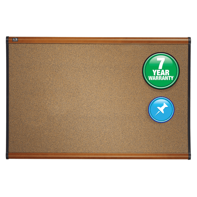 ACCO BRANDS USA, LLC B243LC Quartet Select Prestige Color Cork Bulletin Board, 24in x 36in, Aluminum Frame With Light Cherry Finish