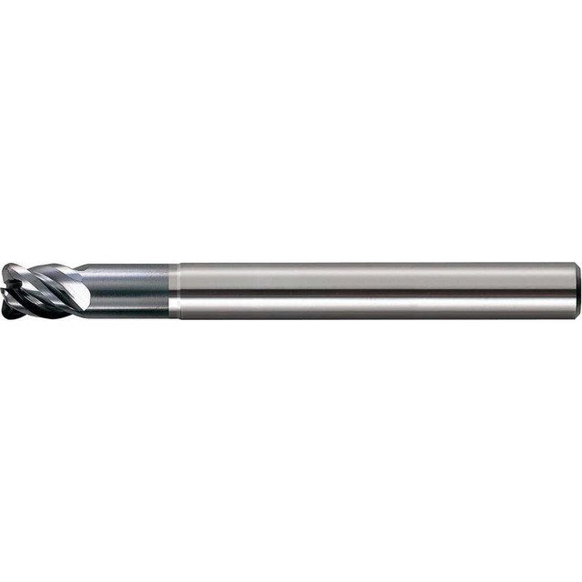 US Union Tool 2375103 Corner Radius End Mill: 10.00 mm Dia, 10.00 mm LOC, 45 deg Helix, UT Coated, Corner Radius End, Centercutting Series CRRS