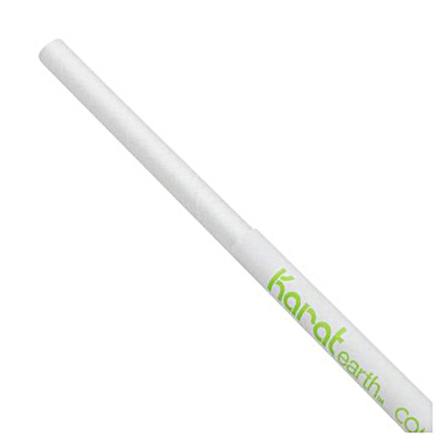 LOLLICUP USA, INC. Karat Earth KE-C9300W  Jumbo Wrapped Paper Straws, 7-3/4in x 3/16in, White, Case Of 2000 Straws