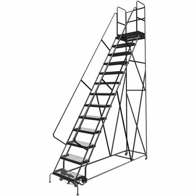 TRI-ARC KDSR113242-D2 Steel Rolling Ladder: 13 Step