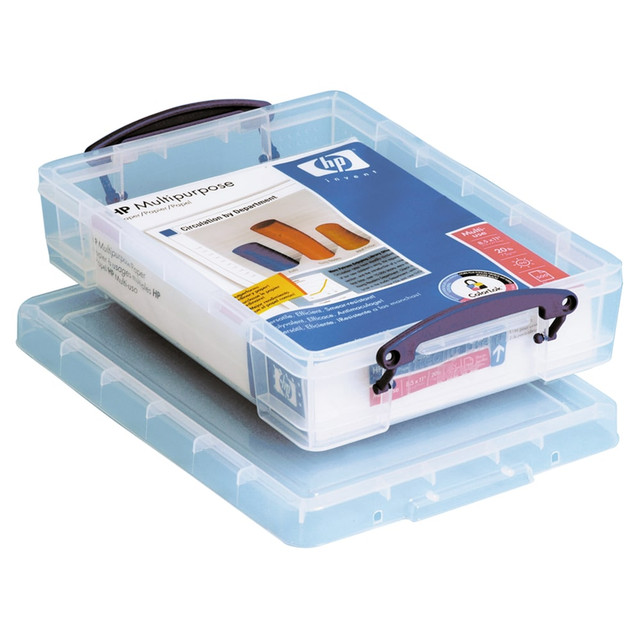 REALLY USEFUL PRODUCTS LTD 4C Really Useful Box Plastic Storage Container With Built-In Handles And Snap Lid, 4 Liters, 14 5/8in x 10 1/4in x 3 3/8in, Clear REALLY USEFUL PRODUCTS LTD 4C Really Useful Box Plastic Storage Container With Built-In Handles And Snap Lid, 4 Liters, 14 5/8in x 10 1/4in x 3 3/8in, Clear