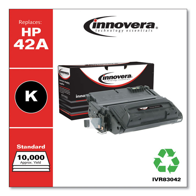 INNOVERA 83042 Remanufactured Black Toner, Replacement for 42A (Q5942A), 10,000 Page-Yield