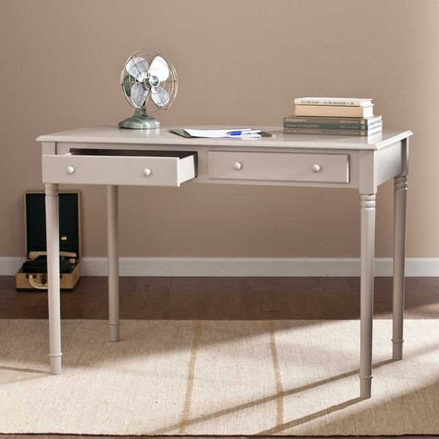 SOUTHERN ENTERPRISES, INC. SEI Furniture HO8796  Janice 43inW Writing Desk With 2-Drawers, Gray