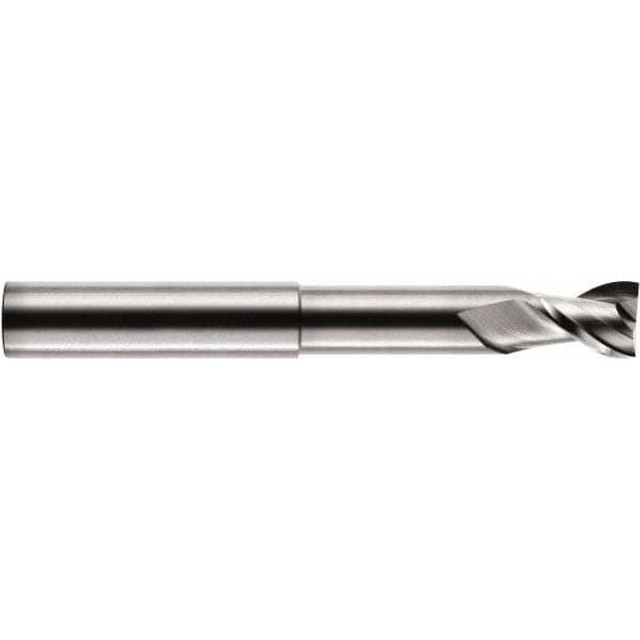 RobbJack FM-202-12 Square End Mill: 3/8'' Dia, 3/8'' LOC, 3/8'' Shank Dia, 4'' OAL, 2 Flutes, Solid Carbide