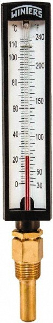 Winters TAS132LF. 30 to 240°F, Industrial Thermometer with Standard Thermowell