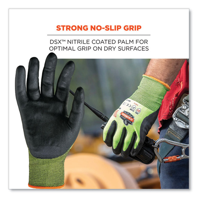 TENACIOUS HOLDINGS, INC. ergodyne® 17976 ProFlex 7022 ANSI A2 Coated CR Gloves DSX, Lime, 2X-Large, Pair