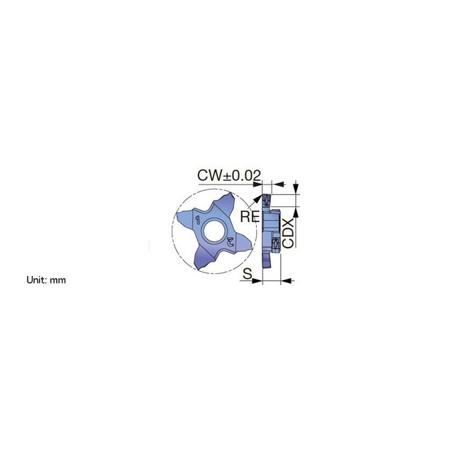 Tungaloy 6778784 Grooving Insert: TCS3D AH7025, Solid Carbide