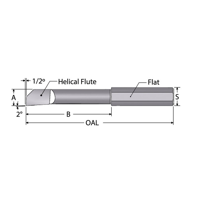 Scientific Cutting Tools HB31LFA Helical Boring Bar: 0.031" Min Bore, 3/16" Max Depth, Right Hand Cut, Submicron Solid Carbide