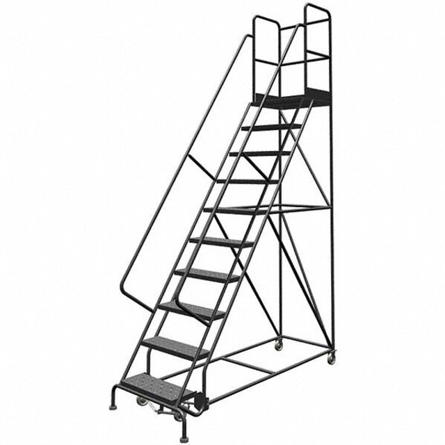TRI-ARC KDSR110246-D2 Steel Rolling Ladder: 10 Step