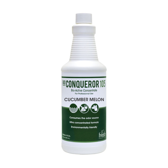 FRESH PRODUCTS LLC 105Q-F-000I012M-02 Fresh Products Bio Conqueror 105 Liquid Concentrate, Cucumber Melon Scent, 1 Quart, Pack Of 12 Bottles