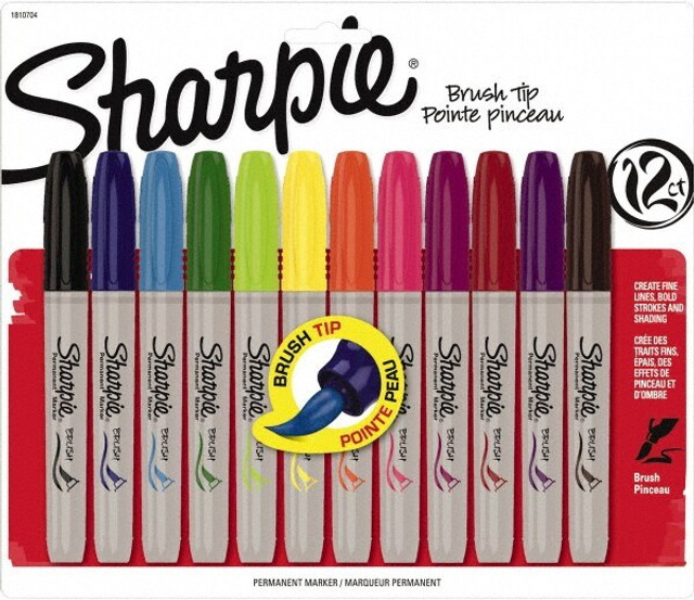 Sharpie 1810704 Permanent Marker: Assorted Color, AP Non-Toxic, Brush Point