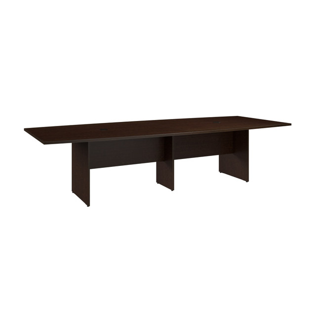 BUSH INDUSTRIES INC. 99TB12048MRK Bush Business Furniture 120inW x 48inD Boat Shaped Conference Table with Wood Base, Mocha Cherry, Standard Delivery BUSH INDUSTRIES INC. 99TB12048MRK Bush Business Furniture 120inW x 48inD Boat Shaped Conference Table with Wood Base, Mocha Cherry, Standard Delivery