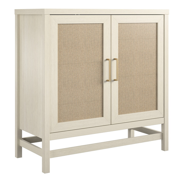 AMERIWOOD INDUSTRIES, INC. 2595339COM Ameriwood Home Lennon 2-Door Storage Cabinet, 36inH x 35-11/16inW x 15-11/16inD, Ivory