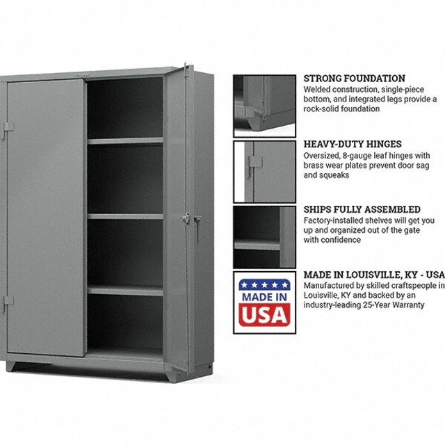 Strong Hold CAB000129 Locking Steel Storage Cabinet: 48" Wide, 24" Deep, 75" High