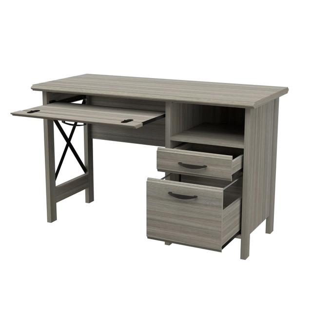 INVAL AMERICA, INC. ES-16503 Inval 47inW Computer Desk With X Frame, Smoke Oak