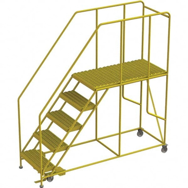 TRI-ARC WLWP152448SL-Y Steel Rolling Ladder: 5 Step