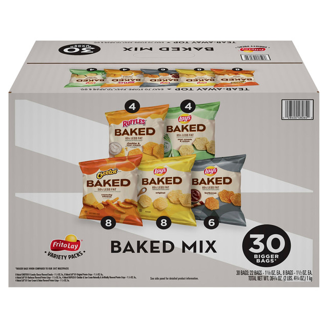 FRITO-LAY COMPANY 028400480642 Frito-Lay Baked Mix Variety Pack, Box Of 30 Pouches