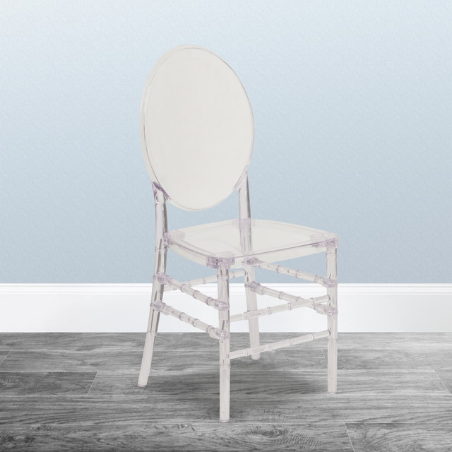 FLASH FURNITURE Y3FLO Elegance Stacking Florence Chair, Clear FLASH FURNITURE Y3FLO Elegance Stacking Florence Chair, Clear