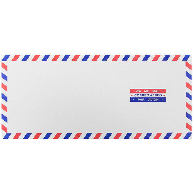 JAM PAPER AND ENVELOPE A35532 JAM Paper Booklet Envelopes, #10, Gummed Seal, Airmail, Pack Of 25