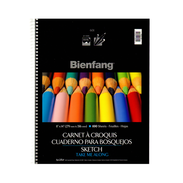WINSOR & NEWTON R237130-2 Bienfang Take Me Along Sketch Pads, 11in x 14in, 100 Sheets Per Pad, Pack Of 2 Pads