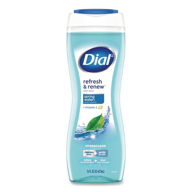 DIAL PROFESSIONAL 02653 Body Wash, Spring Water Scent, 16 oz, 6/Carton