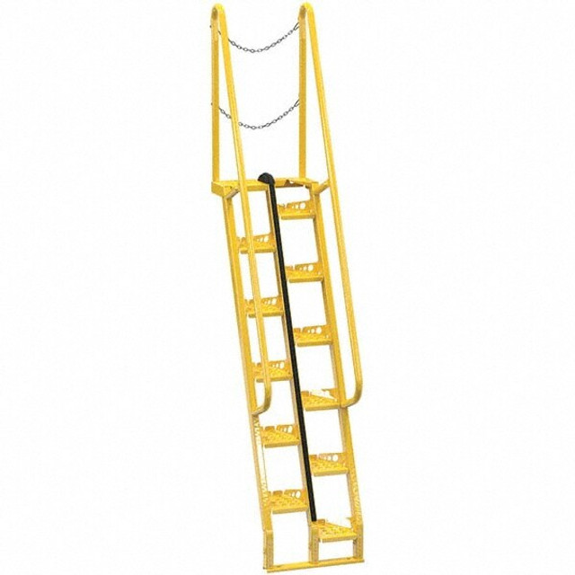 Vestil ATS-7-68 Steel Wall Mounted Ladder: 125-7/8" High, 12 Steps, 350 lb Capacity