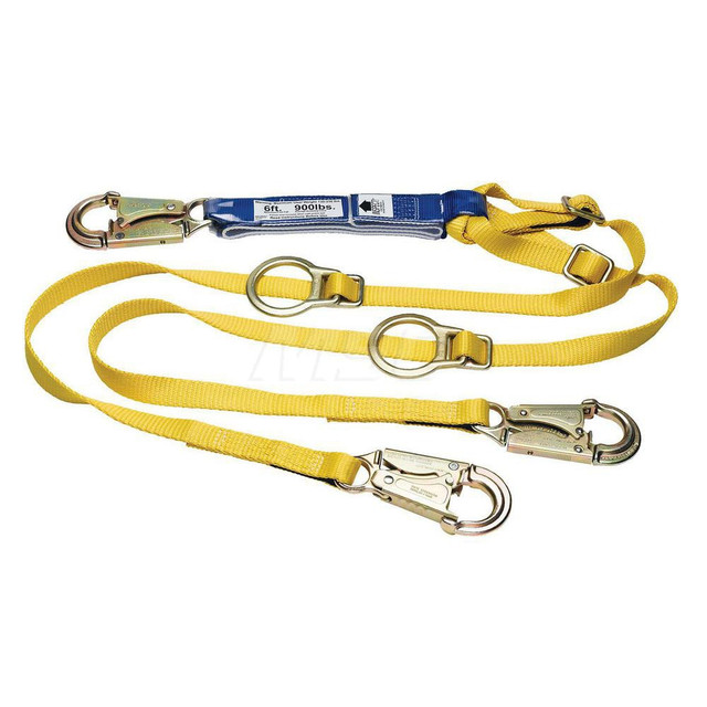 Werner C411102 Lanyards & Lifelines; Load Capacity: 5000lb ; Construction Type: Webbing ; Harness Type: Ladder Climbing ; Lanyard End Connection: Snap Hook ; Anchorage End Connection: Tie-Back ; Length Ft.: 6.00