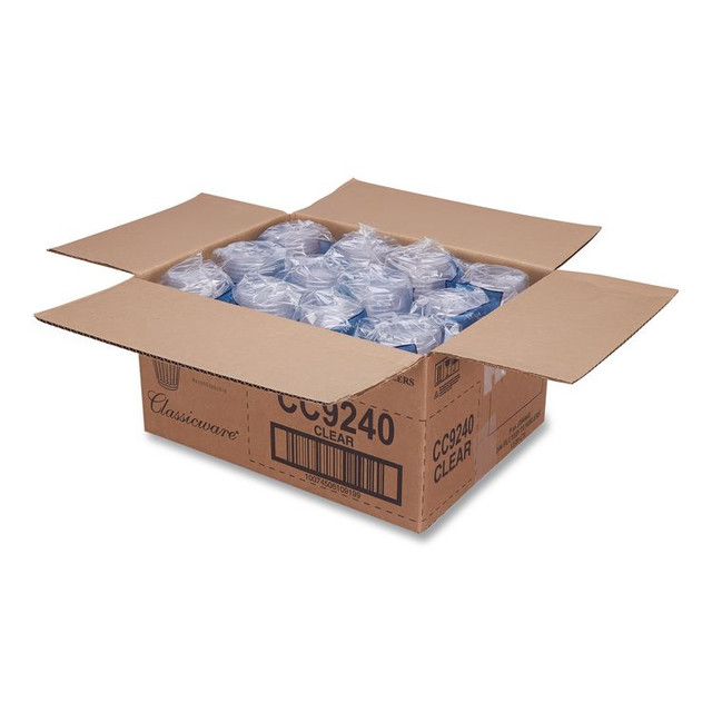 WNA, INC. CC9240 Classic Crystal Plastic Tumblers, 9 oz, Clear, Fluted, Squat, 20/Pack, 12 Packs/Carton