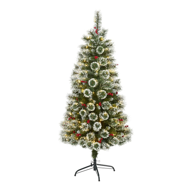 NEARLY NATURAL INC. T1627 Nearly Natural Frosted Swiss Pine Artificial Christmas Tree, 5ft NEARLY NATURAL INC. T1627 Nearly Natural Frosted Swiss Pine Artificial Christmas Tree, 5ft