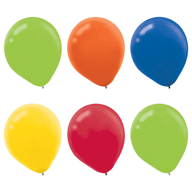 AMSCAN CO INC Amscan 113252.99  Latex Balloons, 12in, Assorted Colors, Pack Of 15 Balloons