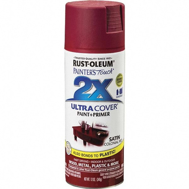 Rust-Oleum 334063 Enamel Spray Paint: Colonial Red, Satin, 12 oz