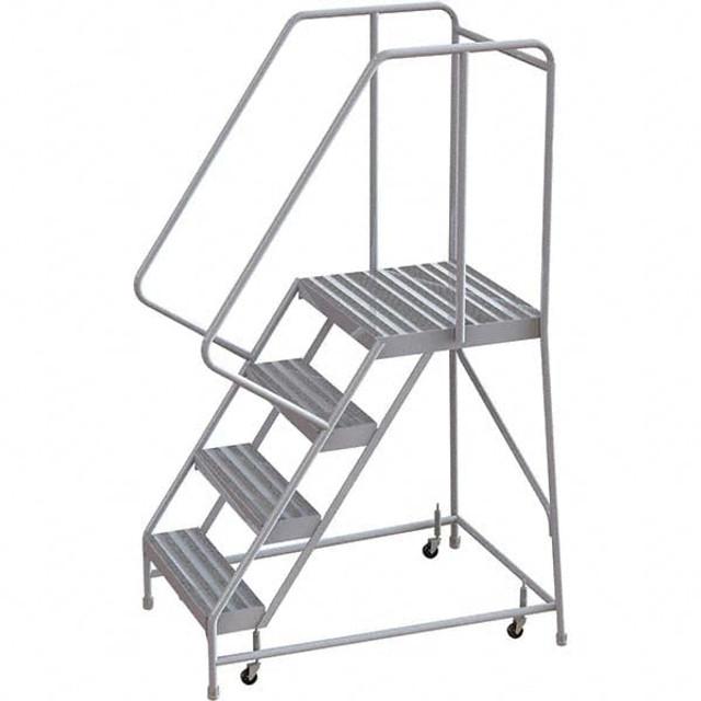 TRI-ARC WLAR104244-D4 Aluminum Rolling Ladder: 4 Step