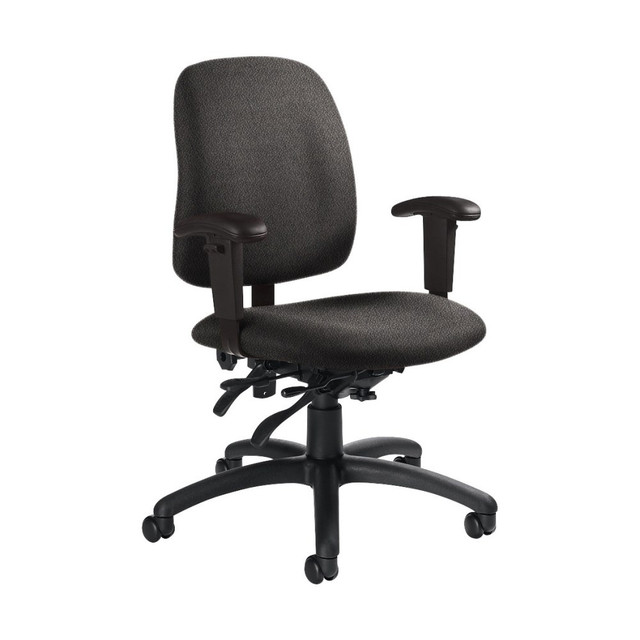 Global QS2237-33NBK-JN03  Goal Low-Back Multi-Tilter Chair, 36inH x 25inW x 22 1/2inD, Slate/Black