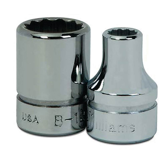 Williams BM-1221 Hand Sockets; Socket Type: Standard ; Drive Size: 3/8 ; Drive Style: Square ; Number Of Points: 12 ; Overall Length (Inch): 1-1/4in ; Overall Length (Decimal Inch): 1.25