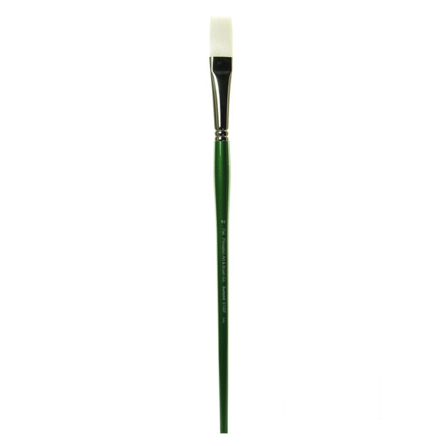 PRINCETON ARTIST BRUSH CO. Princeton 6100F-10  Synthetic Bristle Oil And Acrylic Paint Brush 6100, Size 10, Flat Bristle, Synthetic, Green