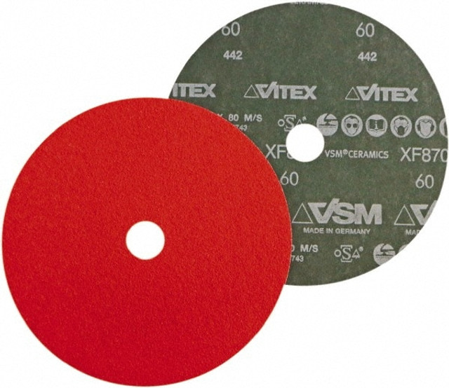 VSM 149142 Fiber Disc: 5" Disc Dia, 7/8" Hole, 40 Grit, Ceramic