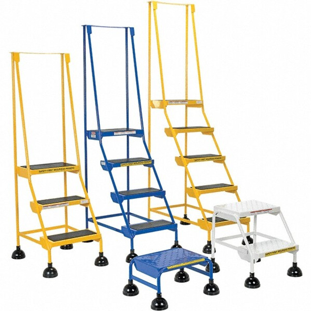 Vestil LAD-5-W-P 5-Step Ladder: Steel, Type IA