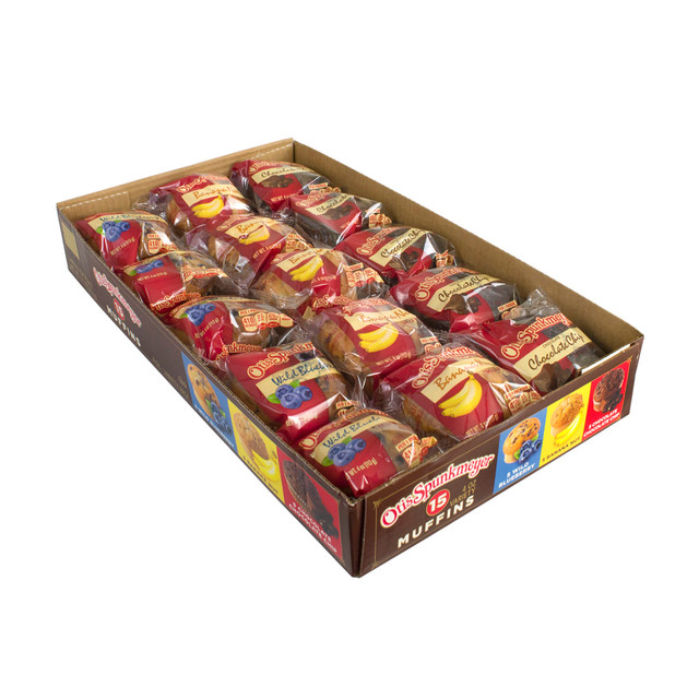 NATIONAL BRAND 737470 Otis Spunkmeyer Muffins, Assorted Flavors, Pack Of 15