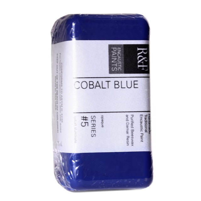 R & F HANDMADE PAINTS, INC. 1053 R & F Handmade Paints Encaustic Paint Cake, 40 mL, Cobalt Blue