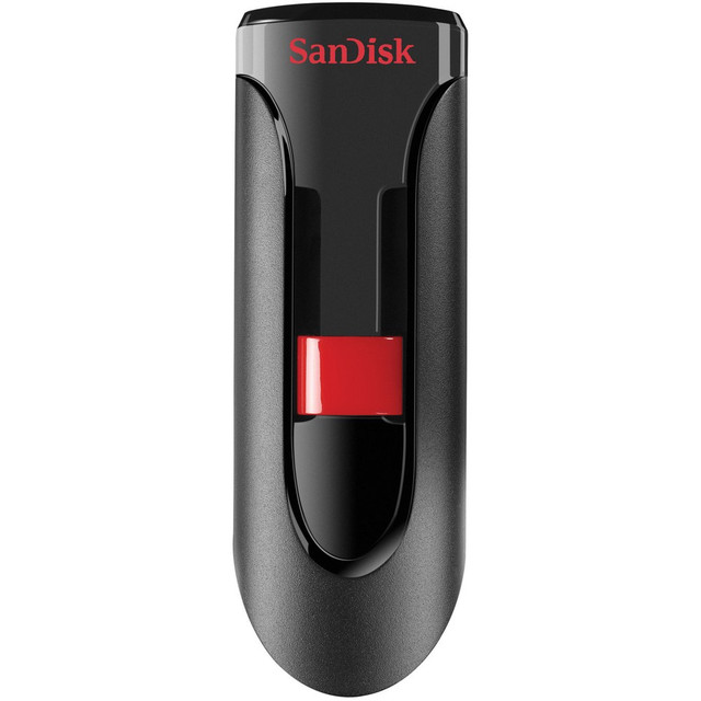 Store and protect everything from cherished photos and videos to sensitive work files with the Cruzer Glide USB Flash Drive. The compact drive features a red slider that glides shut to shield the USB connector. SanDisk products are constructed to the highest standards and rigorously tested. You can be confident in the outstanding quality, performance and reliability of every SanDisk product.  Reliable storage for photos, videos, music and other files.  Transfer with confidence when moving images and other content.  Retractable design keeps the connector safe.  Two year limited warranty.  64GB flash drive offers ample space for your digital media.