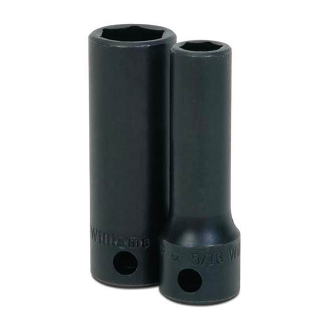 Williams 12-616 Impact Sockets; Socket Size (Decimal Inch): 0.5 ; Number Of Points: 6 ; Drive Style: Square ; Overall Length (mm): 53.97mm ; Material: Steel ; Finish: Black Oxide