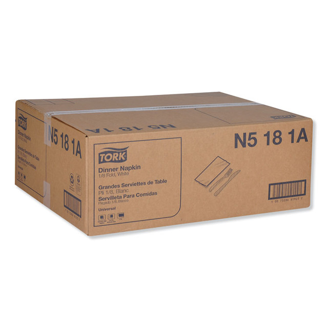 SCA TISSUE Tork® N5181A Universal Dinner Napkins, 1-Ply, 15 x 17, 1/8 Fold, White, 3000/Carton