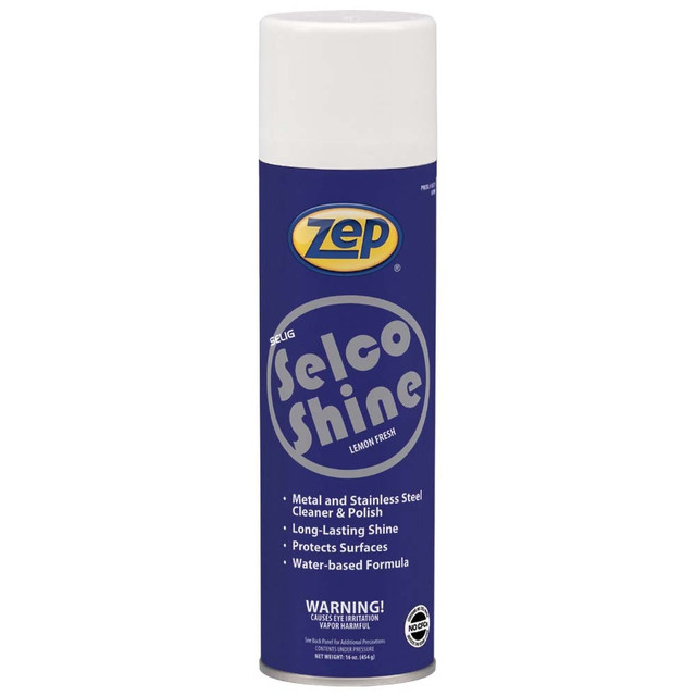 ZEP 853101 Stainless Steel Cleaner & Polish: 16 fl oz Aerosol Can, Lemon Scent