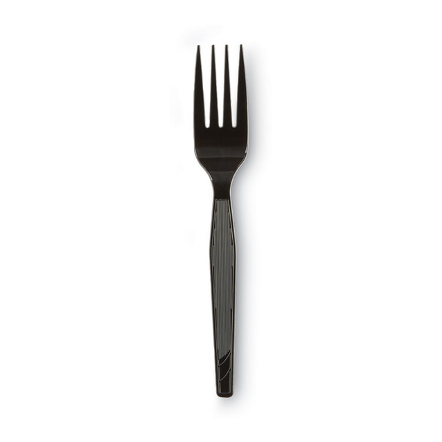 GEORGIA PACIFIC Dixie® FM517 Plastic Cutlery, Heavy Mediumweight Forks, Black, 1,000/Carton