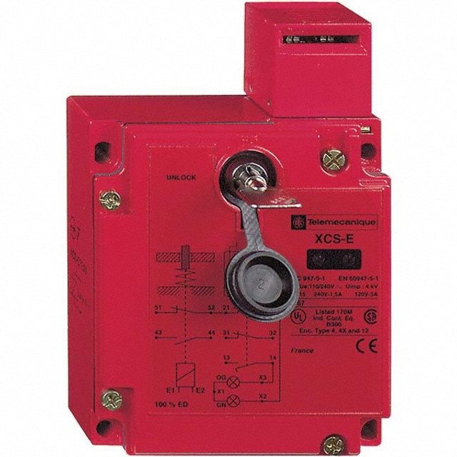 Telemecanique Sensors XCSE8513 3NC Configuration, 24/48 VAC/VDC, Multiple Amp Level, Metal Key Safety Limit Switch