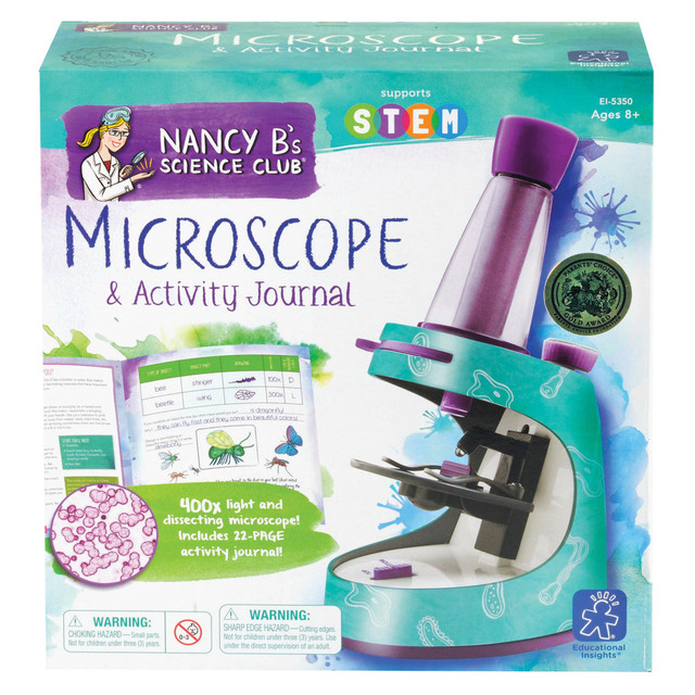 EDUCATIONAL INSIGHTS EI-5350 Nancy B's Science Club Microscope And Activity Journal Set, 9inH x 8 3/4inW x 2 3/4inD, Grades 3 - 12 EDUCATIONAL INSIGHTS EI-5350 Nancy B's Science Club Microscope And Activity Journal Set, 9inH x 8 3/4inW x 2 3/4inD, Grades 3 - 12
