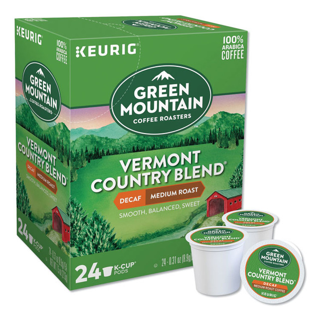 KEURIG DR PEPPER Green Mountain Coffee® 7602 Vermont Country Blend Decaf Coffee K-Cups, 24/Box