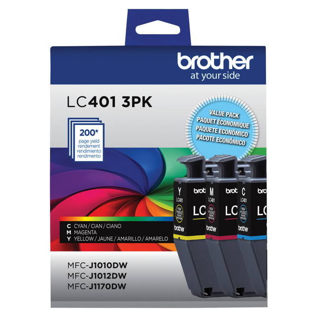 BROTHER INTL CORP LC4013PKS Brother LC4013 Cyan, Magenta, Yellow Ink Cartridges, Pack Of 3, LC4013PK BROTHER INTL CORP LC4013PKS Brother LC4013 Cyan, Magenta, Yellow Ink Cartridges, Pack Of 3, LC4013PK