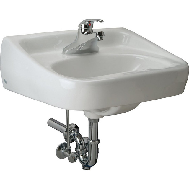 Zurn Z.L2.M Sinks; Type: Bathroom/Lavatory ; Mounting Location: Wall ; Number Of Bowls: 1 ; Material: Brass; Vitreous China ; Faucet Included: Yes ; Faucet Type: Manual